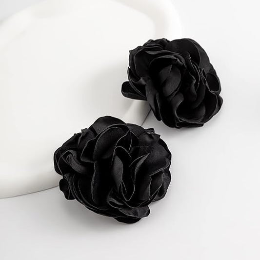 Handmade Flower Shoes Clip (Black)