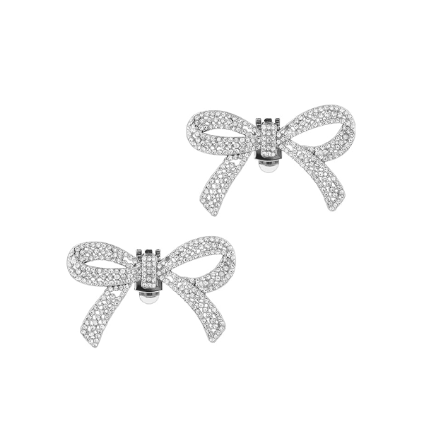 2pcs Rhinestone Shoe Clips Silver