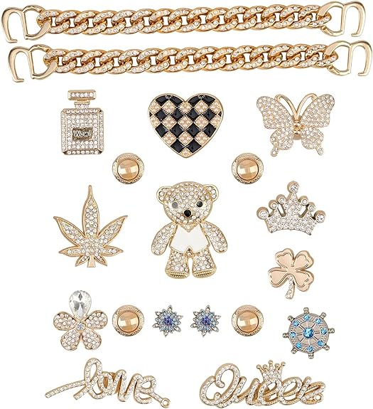 Bling Bears Shoe Charms (Gold)