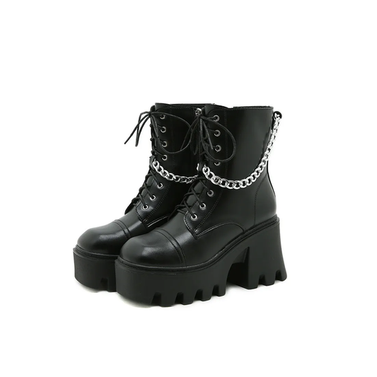 Goth N Chain Booties