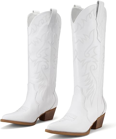 Cowboy Boots Knee-High (White)