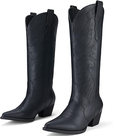 Cowboy Boots Knee-High (Black)