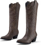 Cowboy Boots Knee-High (Dark Brown)