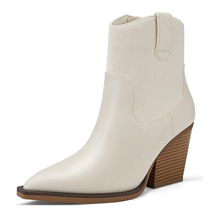 Womens Suede Boots (White)