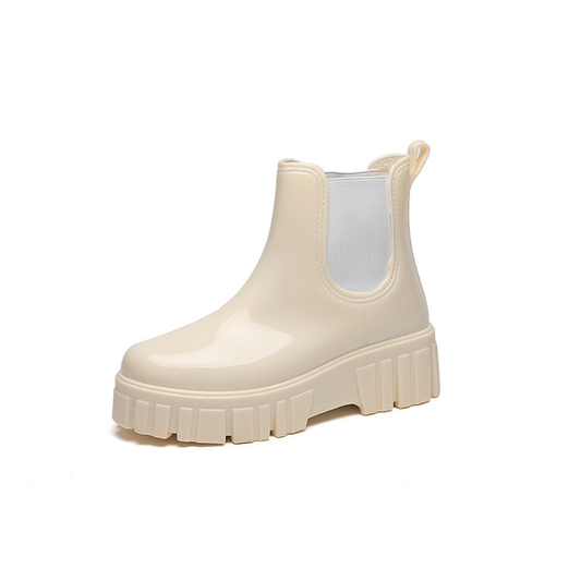 Rubber Rain Booties (Beige)