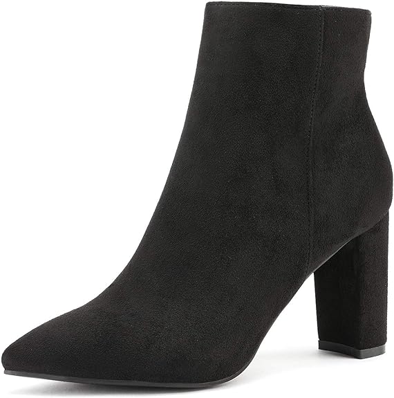 Womens Chunky Ankle Booties (Black)