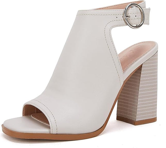 Cutout Peep Toe Heel (Cream)