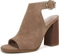 Cutout Peep Toe Heel (Tan)