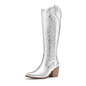 Womens Cowboy Boots (Metallic Silver)