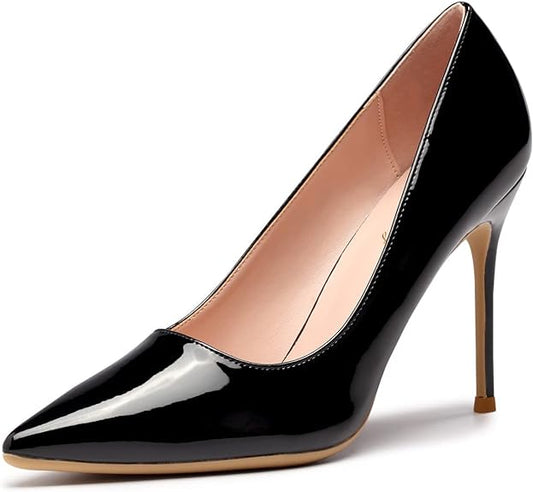 Womens Pointed High Heels (Black)