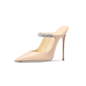 Pointed Crystal Heels (Beige)