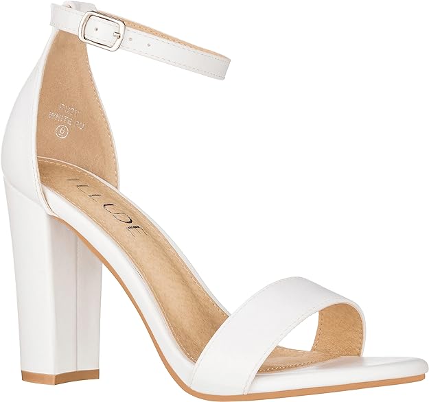 Womens Open Toe Heels (White)