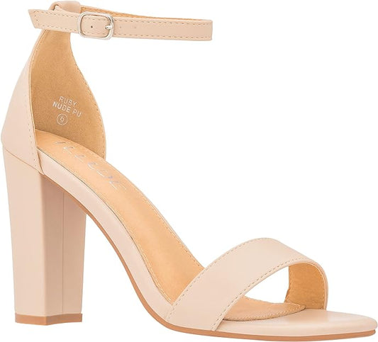 Womens Open Toe Heels (Nude)