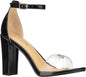 Womens Open Toe Heels (Black/Clear)