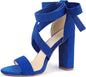 Womens Lace Up Heels (Blue)