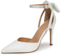 Womens Pointed Stiletto High Heels (White)