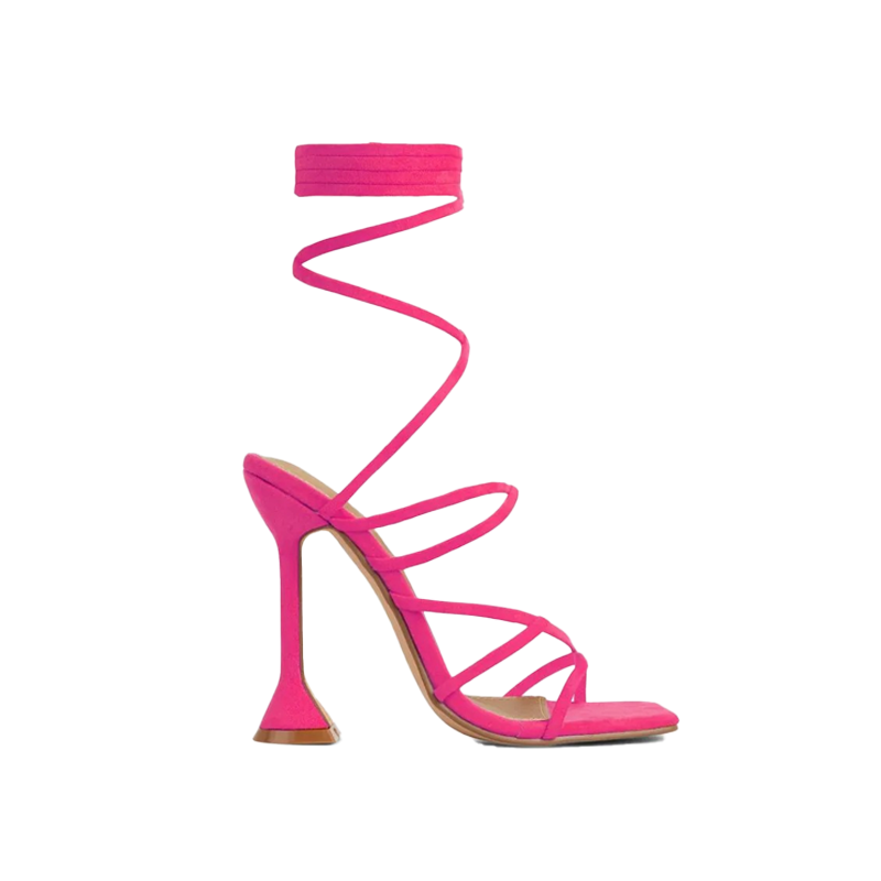 Lace Up Heels (Pink)