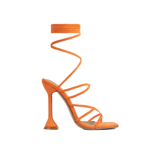 Lace Up Heels (Orange)