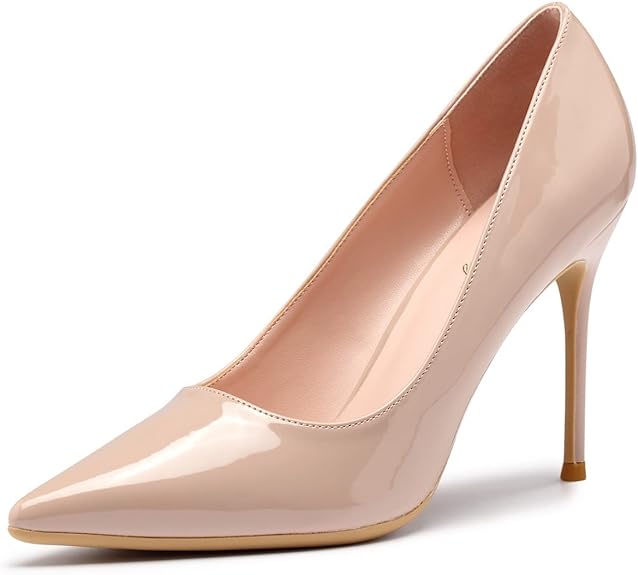 Womens Pointed High Heels (Nude)