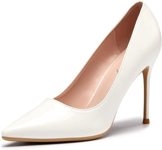 Womens Pointed High Heels (White)