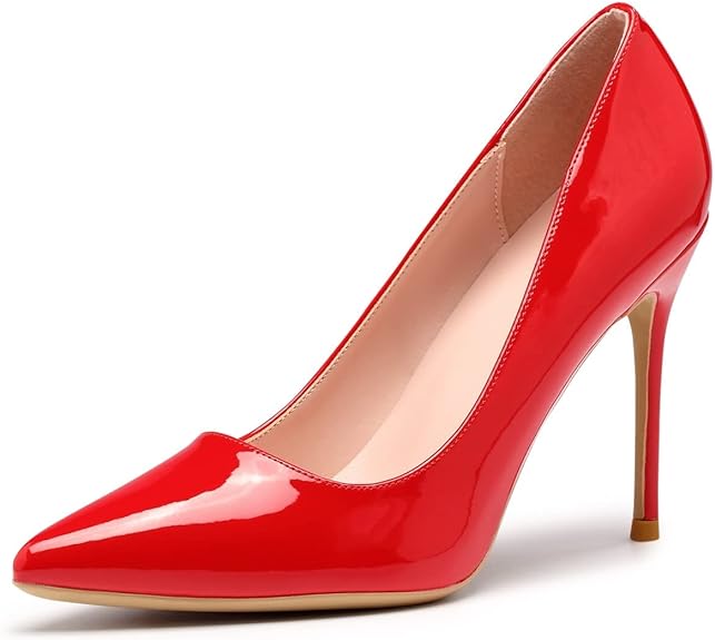 Womens Pointed High Heels (Red)