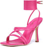 Womens Strappy Heels (Pink)