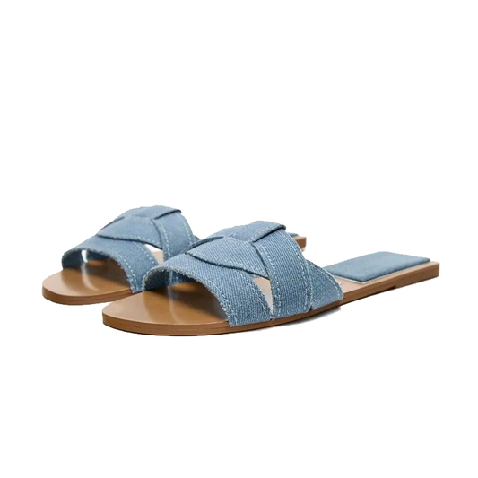 Criss Cross Sandals (Blue)