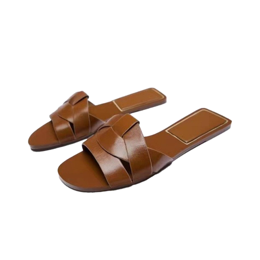 Criss Cross Sandals (Brown)