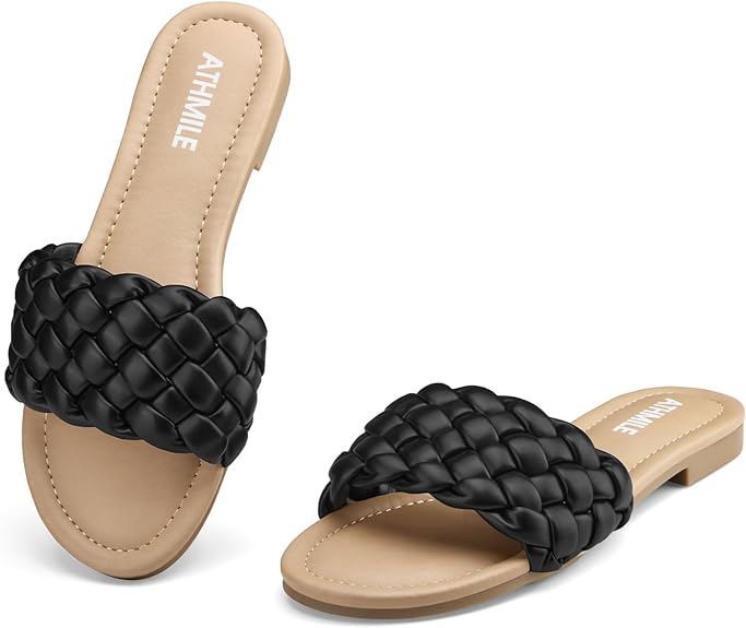 Braided Womens Sandals (Black)