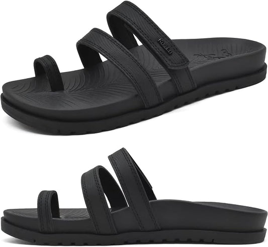 Womens Arch Support Slides (Black)