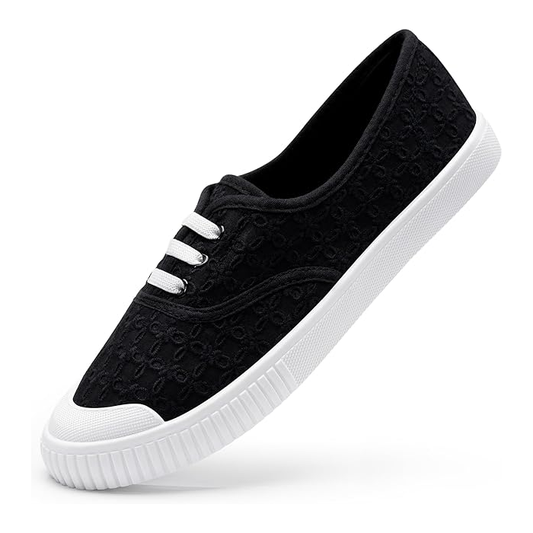 Low Top Sneakers (Black Patterned)