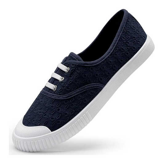 Low Top Sneakers (Blue Patterned)